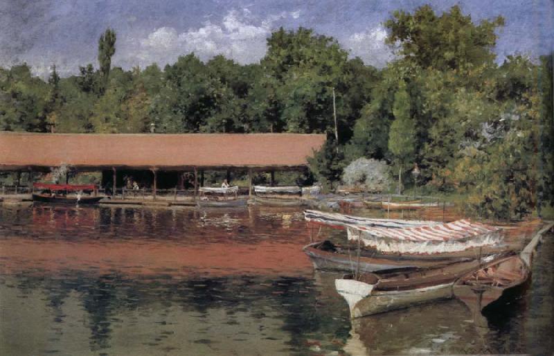 William Merritt Chase The boat in the lake china oil painting image